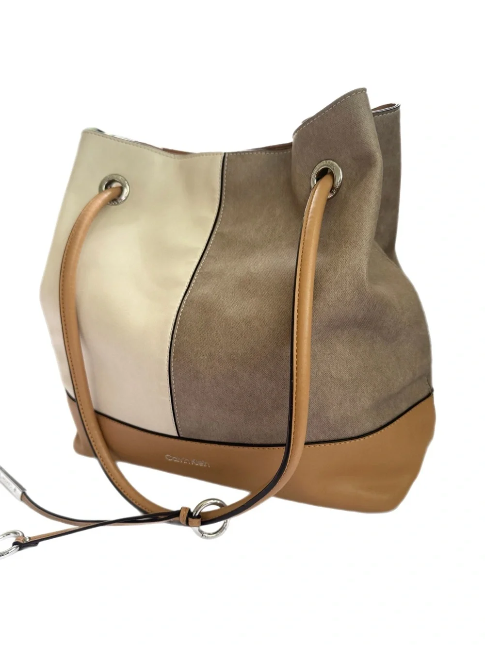 Calvin Klein Large Gabrianna Colorblock Bucket Shoulder Bag